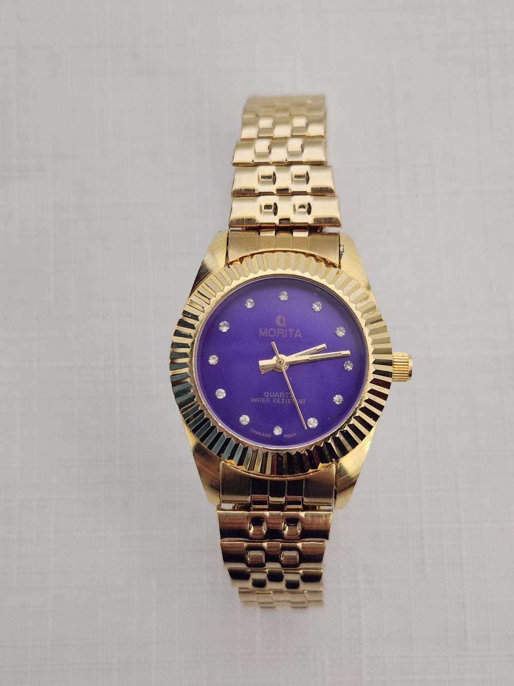 Morita Women's Gold Watch with Purple Dial